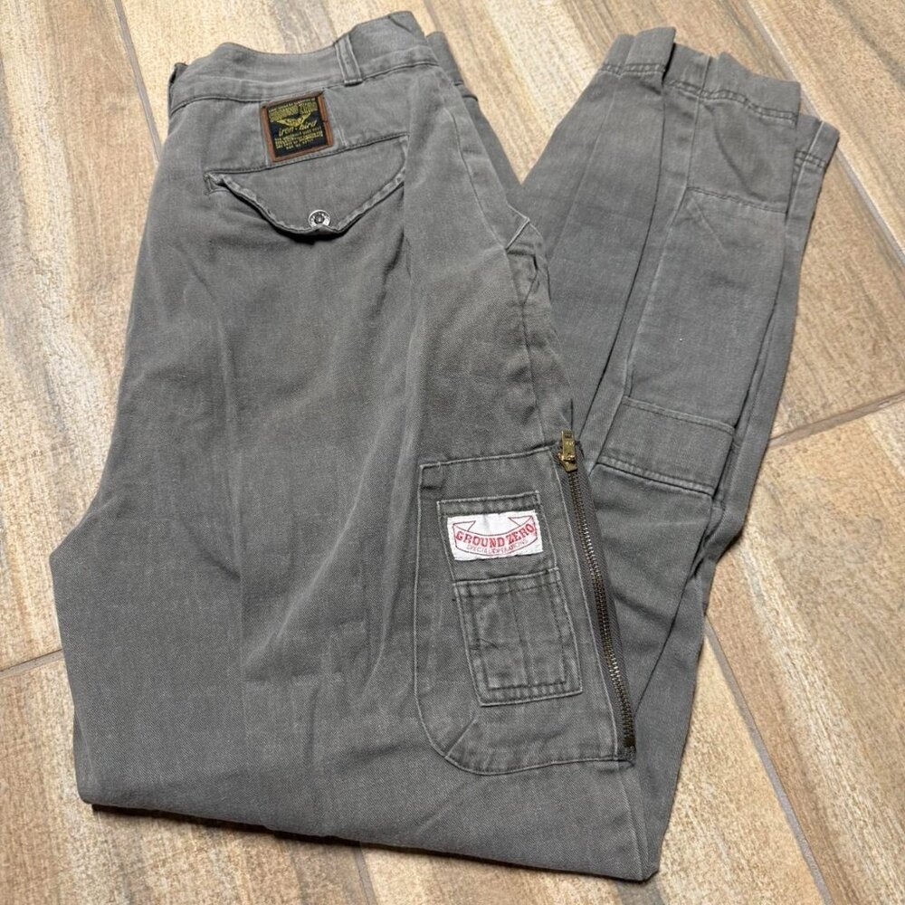 ground zero men's vintage grey cargos